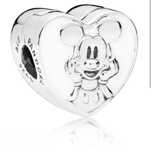Pandora Disney Mickey Enamel Heart Clip Charm